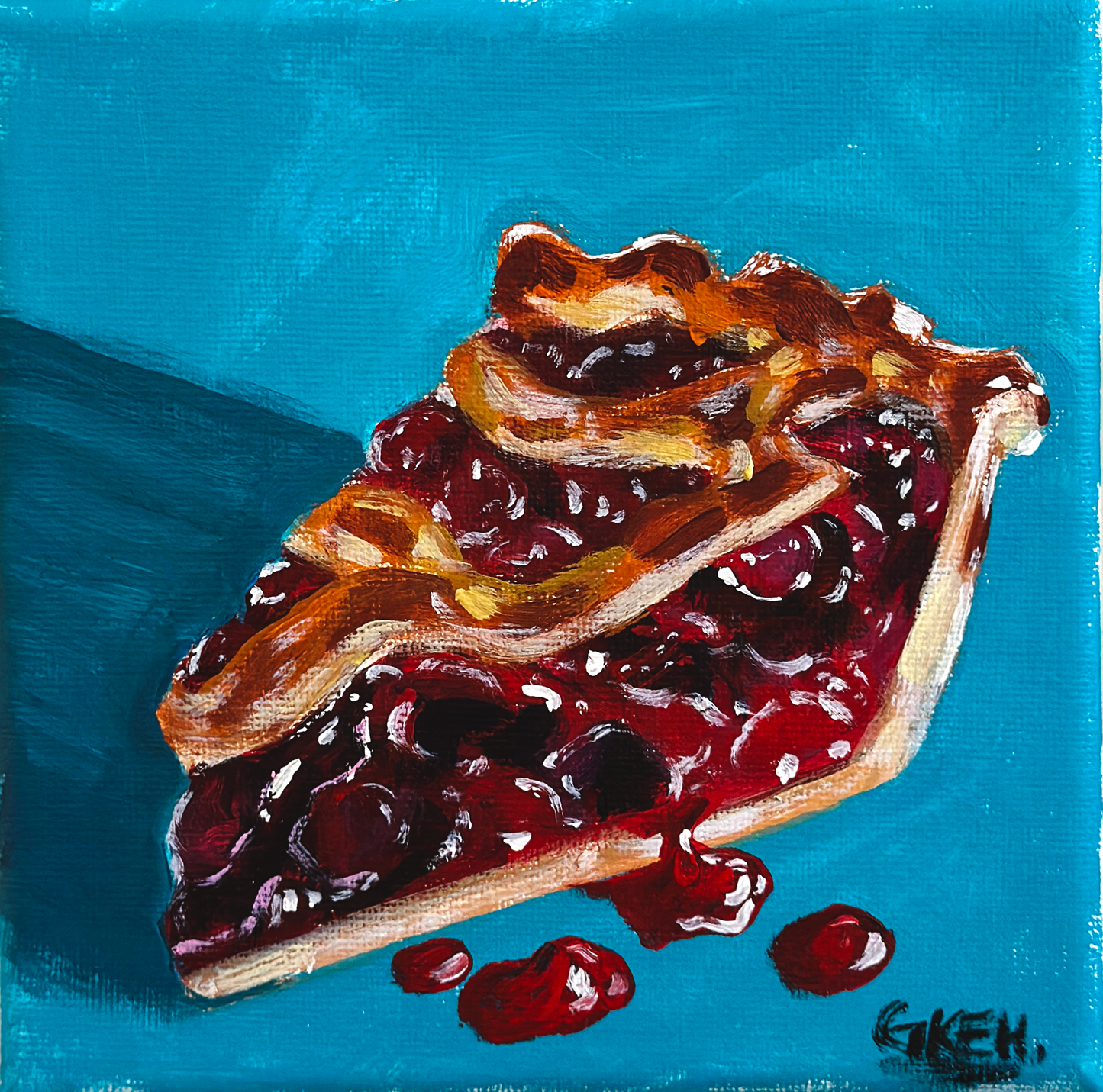 Cherry Pie | Acrylics on Canvas 6x6