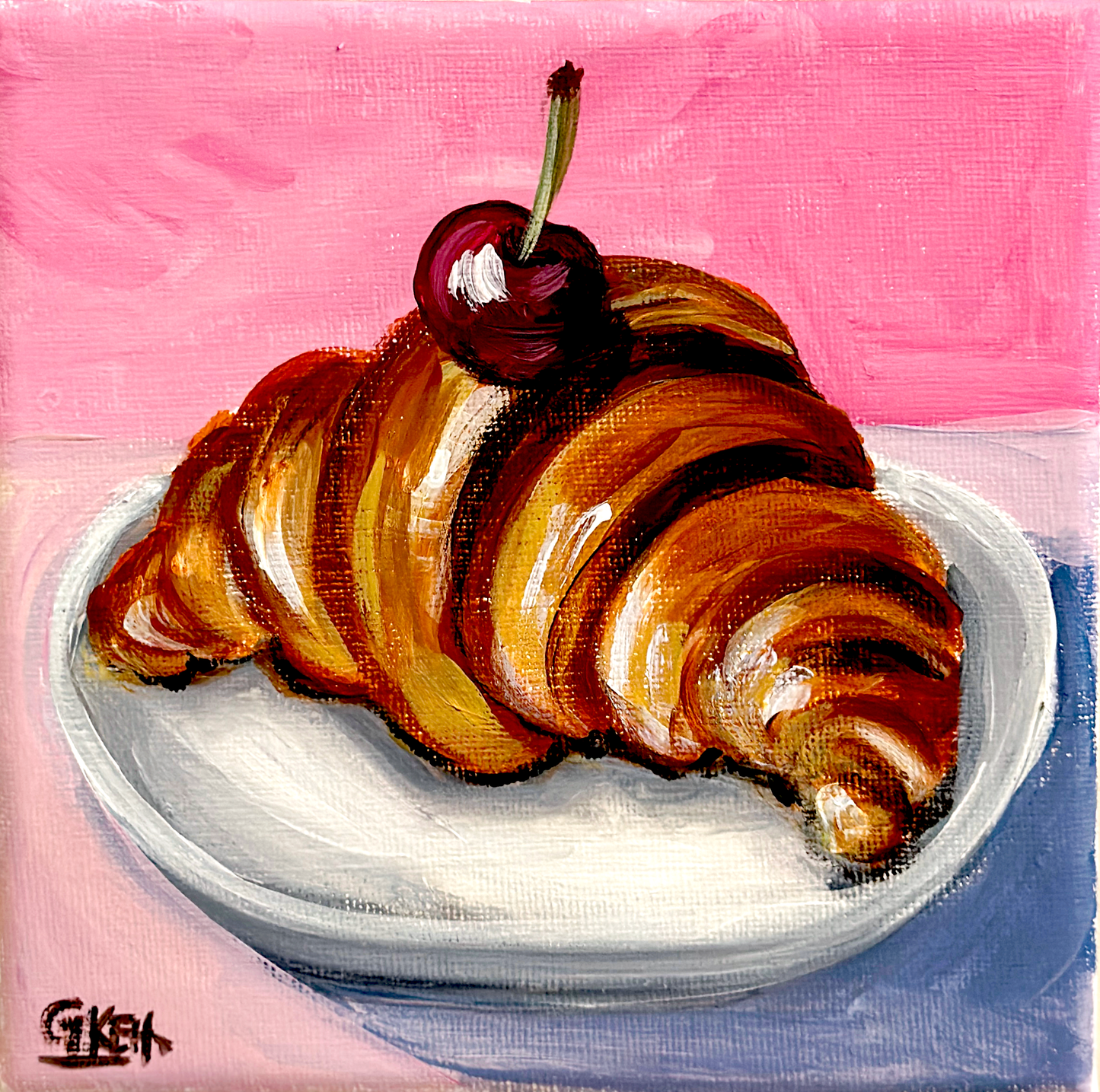 Croissant | Acrylic on Canvas 6x6