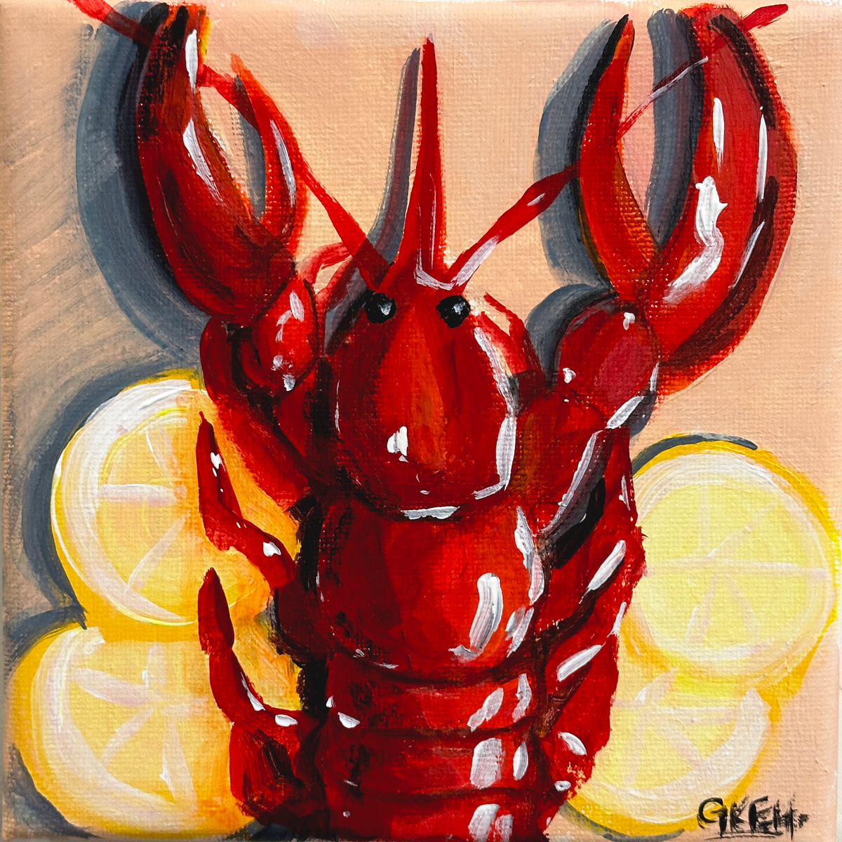 Lobster | Acrylic on Canvas 6x6