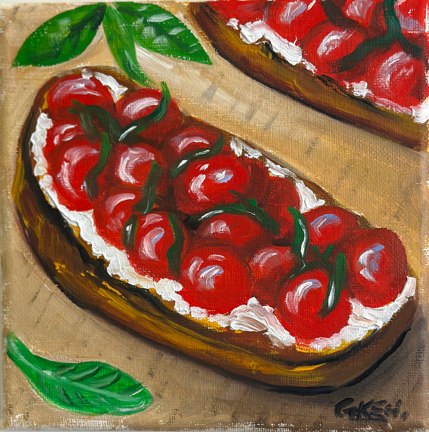 Bruschetta | Oil on Canvas 6x6