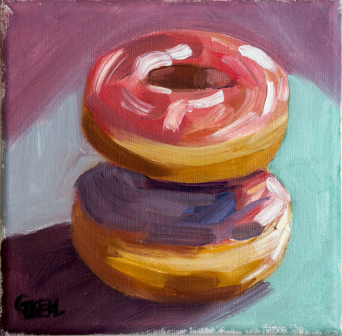 Donuts | Oil on Canvas 6x6