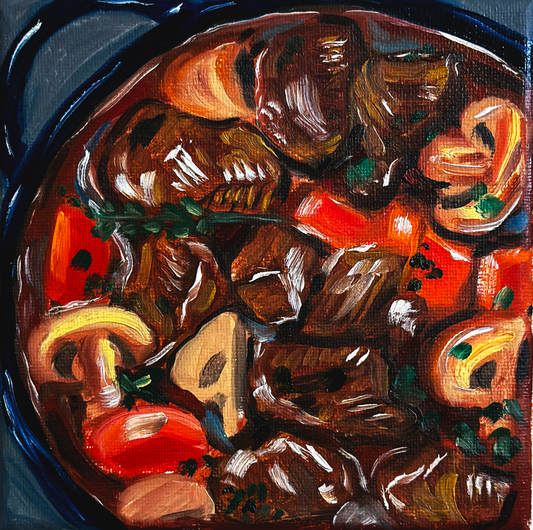 Beef Stew | Oil on Canvas 6x6