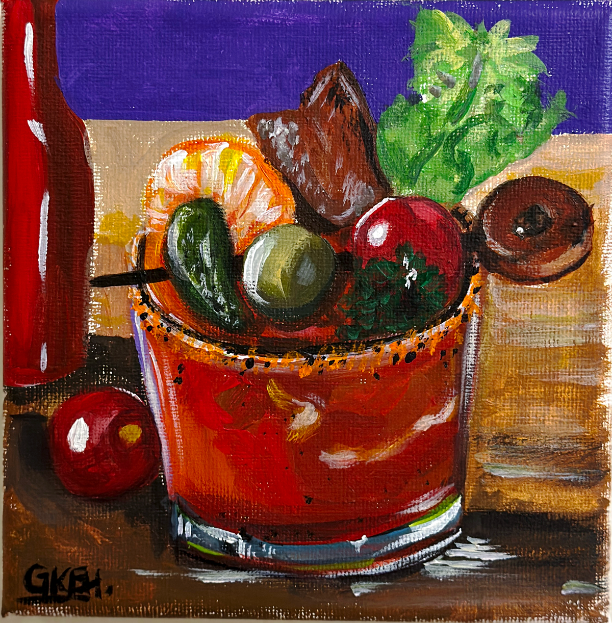 Bloody Mary | Acrylic on Canvas 6x6