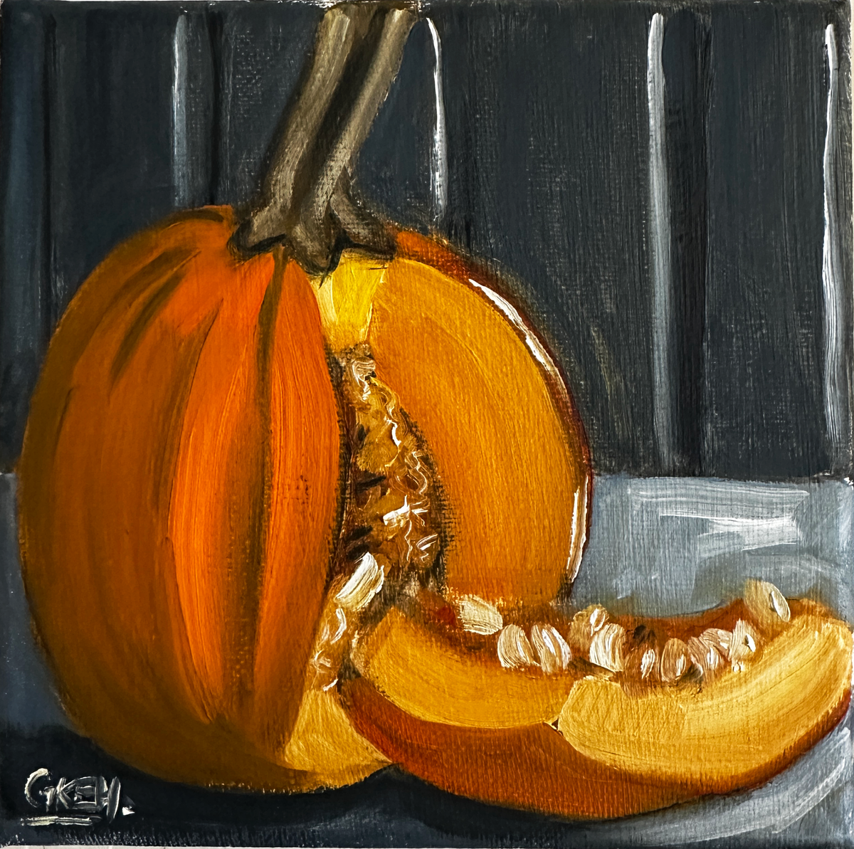 Pumpkin | Oil on Canvas 6x6
