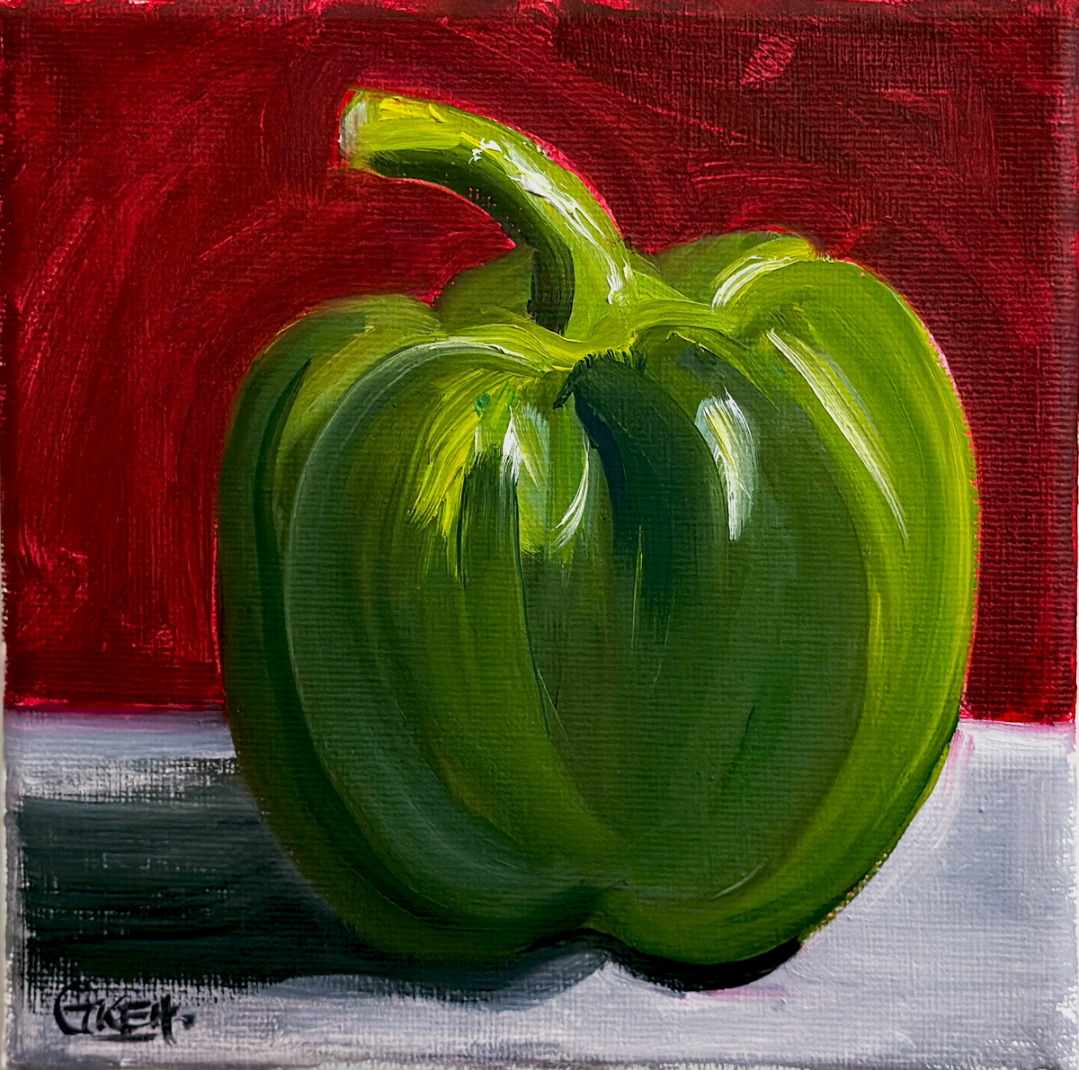 Bell Pepper | Oil on Canvas 6x6