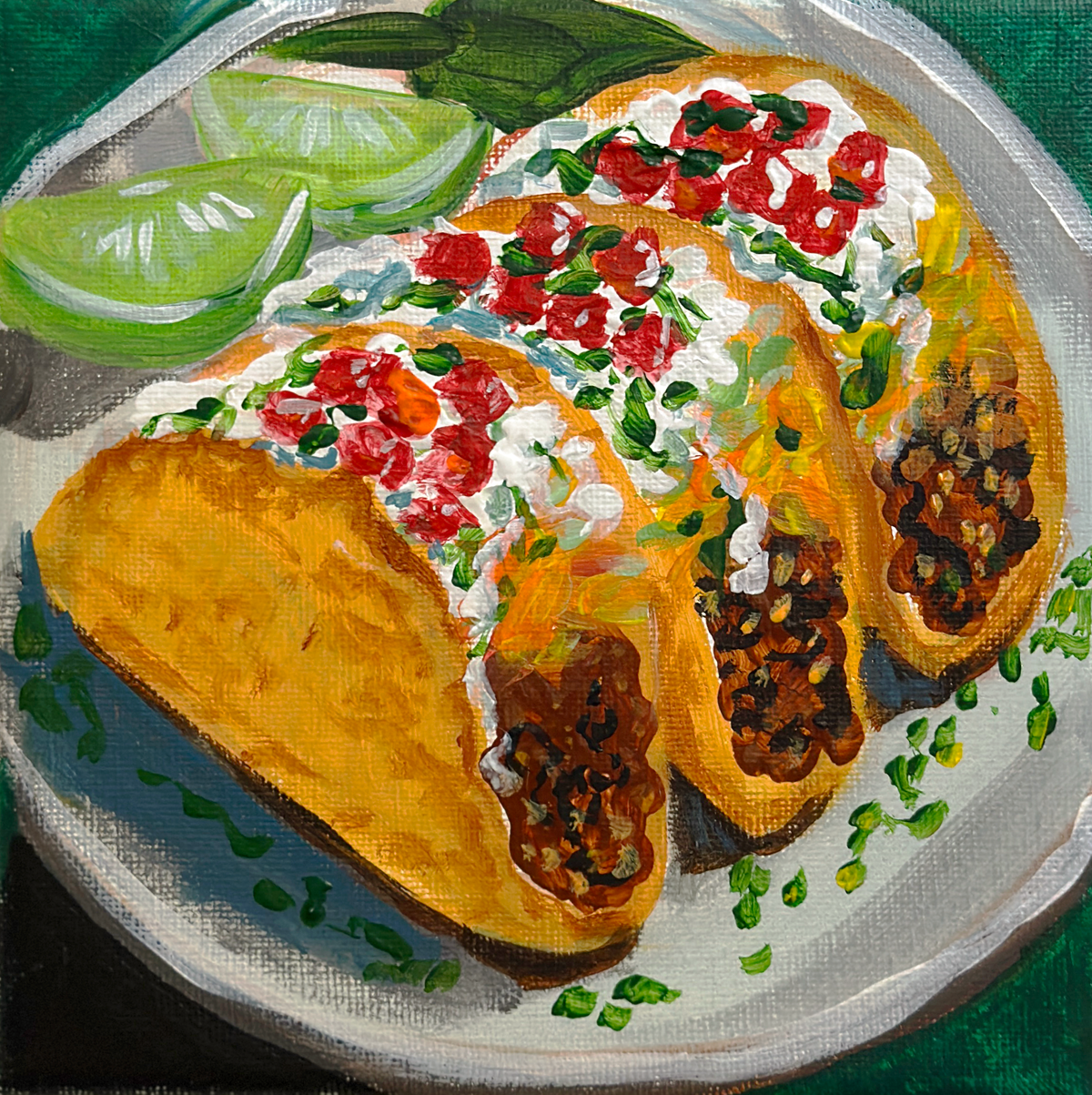 Tacos | Acrylic on Canvas 6x6