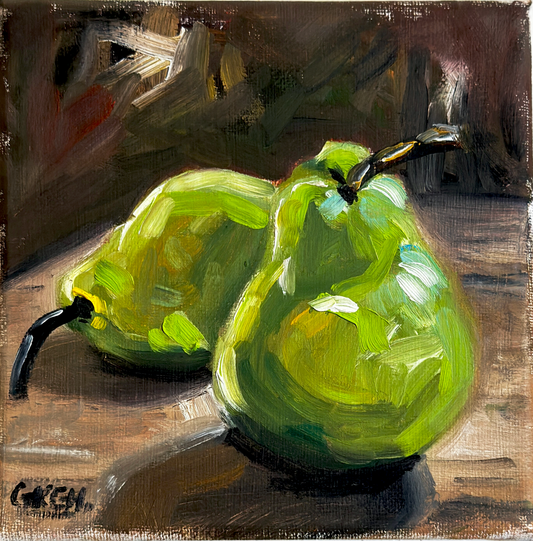Pears | Oil on Canvas 6x6