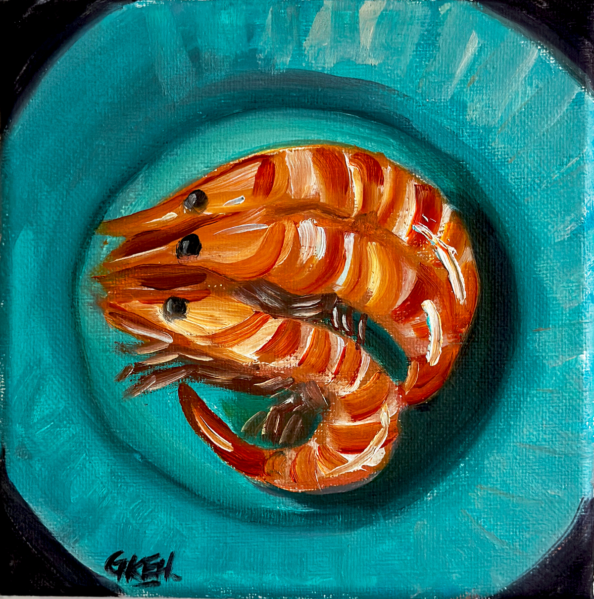 Shrimps | Oil on Canvas 6x6